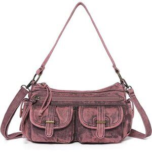 Women Shoulder Bag Multi Pocket Pink
